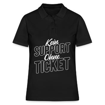 Kein Support Ohne Ticket - Entwickler Geschenk Com - Frauen Polo Shirt - Schwarz - Vorne - Ailine (174cm)