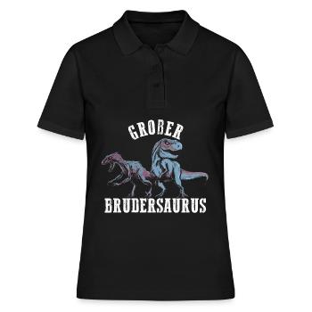 Großer Brudersaurus T-Rex Dino Geschenk Großer Bru - Frauen Polo Shirt - Schwarz - Vorne - Ailine (174cm)