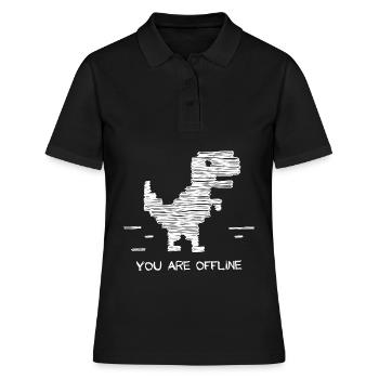 du bist offline. Du bist offline, kein Internet, - Frauen Polo Shirt - Schwarz - Vorne - Ailine (174cm)