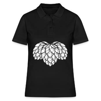 Hopfen Vintage Retro Craft Bier Brauen Trinken Bie - Frauen Polo Shirt - Schwarz - Vorne - Ailine (174cm)