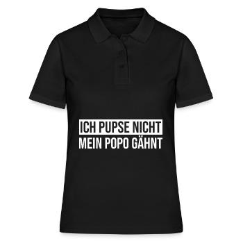 Ich Pupse Nicht Mein Popo Gähnt Lustiges Furzen - Frauen Polo Shirt - Schwarz - Vorne - Ailine (174cm)