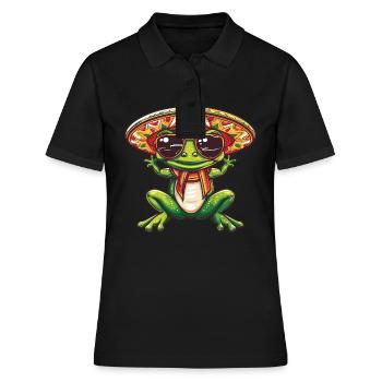 grenouille drôle sombrero - Polo Femme - noir - Devant - Ailine (174cm)
