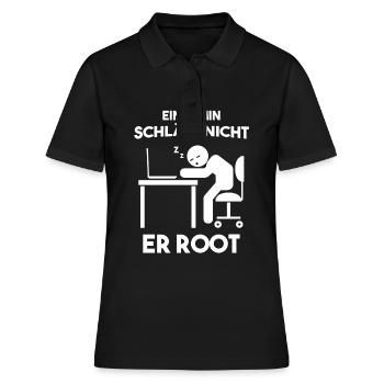 Ein Admin schläft nicht er root Informatiker - Frauen Polo Shirt - Schwarz - Vorne - Ailine (174cm)