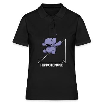 Hippotenuse Mathematik Lehrer Pythagoras Nilpferd - Frauen Polo Shirt - Schwarz - Vorne - Ailine (174cm)