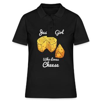 Juste une fille qui aime le fromage fromage fille - Polo Femme - noir - Devant - Ailine (174cm)
