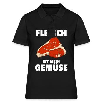 Fleisch Ist Mein Gemüse Fleischesser - Frauen Polo Shirt - Schwarz - Vorne - Ailine (174cm)