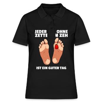 Jeder Tag ohne Zettel am Zeh ist ein guter Tag - Frauen Polo Shirt - Schwarz - Vorne - Ailine (174cm)