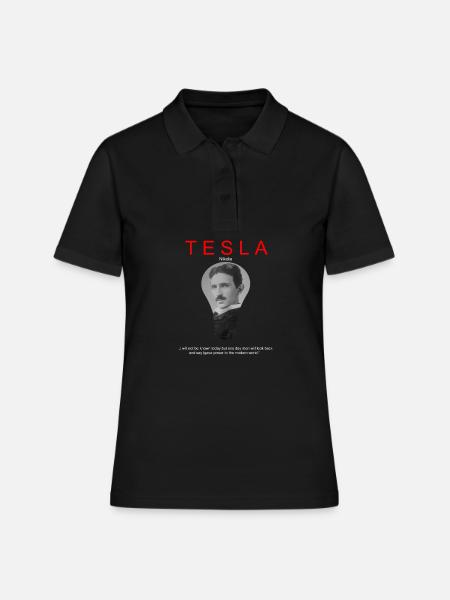 Tesla Nikola - Frauen Polo Shirt - Schwarz
