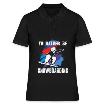 Snowboard Snowboarder Snowboarden - Frauen Polo Shirt - Schwarz - Vorne - Ailine (174cm)