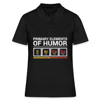 Lustige Sarcasm Primary element of humor Periodens - Frauen Polo Shirt - Schwarz - Vorne - Ailine (174cm)