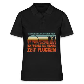 Ich werde nicht Aufgeben aber fluchen. Wandern. - Frauen Polo Shirt - Schwarz - Vorne - Ailine (174cm)