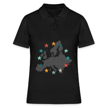 Cadeau EUROPA Union européenne - Polo Femme - noir - Devant - Ailine (174cm)