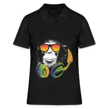 Monkey DJ headphones sunglasses - Women's Polo Shirt - black - Front - Ailine (174cm)