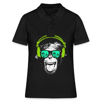 Monkey DJ - Polo Femme - noir - Devant - Ailine (174cm)