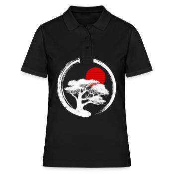Bonsai Baum - Frauen Polo Shirt - Schwarz - Vorne - Ailine (174cm)