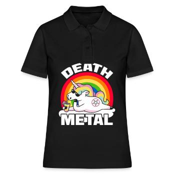 Death Metal Licorne - Polo Femme - noir - Devant - Ailine (174cm)