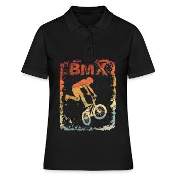 Vintage BMX Rider - Cadeau de cascade de vélo - Polo Femme - noir - Devant - Ailine (174cm)