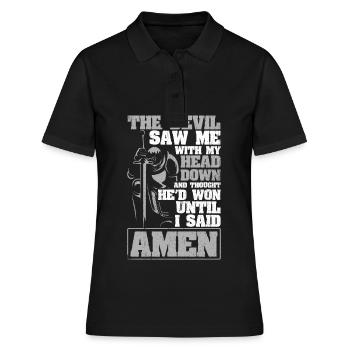 The Devil Saw Me With My Head Down Thought He'd Where - Women's Polo Shirt - black - Front - Ailine (174cm)