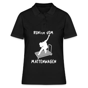 Runter vom Mattenwagen Geschenk Spruch Trainer - Frauen Polo Shirt - Schwarz - Vorne - Ailine (174cm)