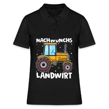 NACHWUCHS LANDWIRT - Frauen Polo Shirt - Schwarz - Vorne - Ailine (174cm)