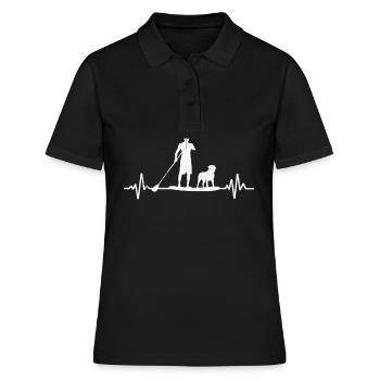 Stand Up Paddling mit Hund Surfboard SUP Stand Up - Frauen Polo Shirt - Schwarz - Vorne - Ailine (174cm)