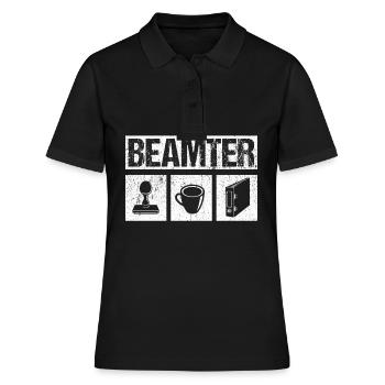 Beamter Beamtin Geschenk Verbeamtet Beamter - Frauen Polo Shirt - Schwarz - Vorne - Ailine (174cm)
