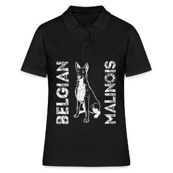 Belgian Malinois Hunde - Frauen Polo Shirt - Schwarz - Vorne - Ailine (174cm)