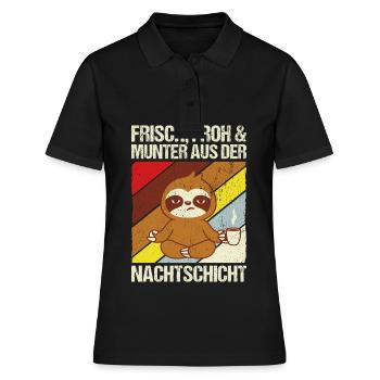 Pfleger Nachtschicht Krankenpfleger Altenpfleger P - Frauen Polo Shirt - Schwarz - Vorne - Ailine (174cm)