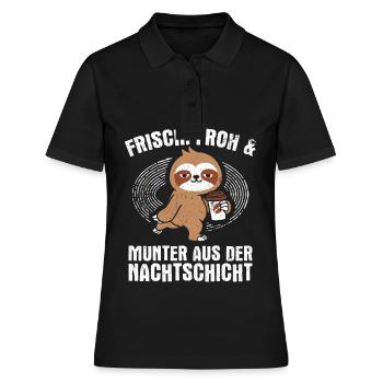 Pfleger Nachtschicht Krankenpfleger Altenpfleger P - Frauen Polo Shirt - Schwarz - Vorne - Ailine (174cm)