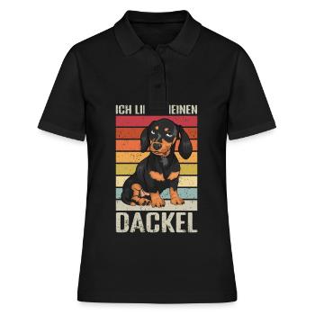 Dackel Rauhaar Dackel - Frauen Polo Shirt - Schwarz - Vorne - Ailine (174cm)