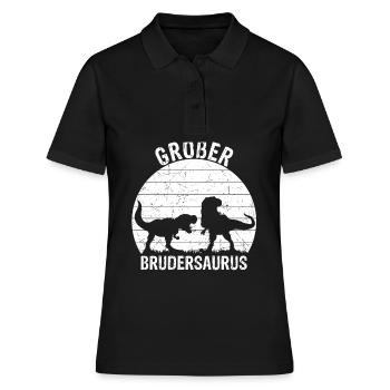 Großer Brudersaurus T-Rex Dino Geschenk Großer Bru - Frauen Polo Shirt - Schwarz - Vorne - Ailine (174cm)
