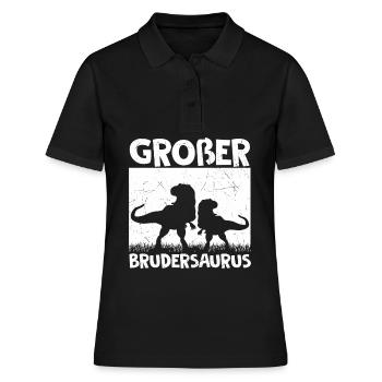 Großer Brudersaurus T-Rex Dino Geschenk Großer Bru - Frauen Polo Shirt - Schwarz - Vorne - Ailine (174cm)
