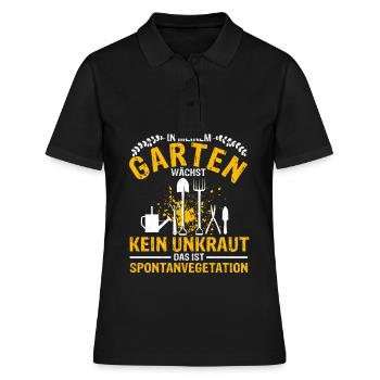 In Meinem Garten Wächst Kein Unkraut Das Ist Spont - Frauen Polo Shirt - Schwarz - Vorne - Ailine (174cm)