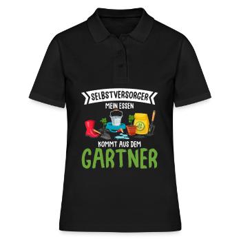 Selbstversorger Gemüseanbau Garten Schrebergarten - Frauen Polo Shirt - Schwarz - Vorne - Ailine (174cm)