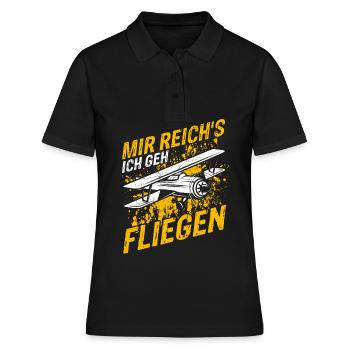 Helikopter Hubschrauber Spruch Abheben Flugzeug He - Frauen Polo Shirt - Schwarz - Vorne - Ailine (174cm)