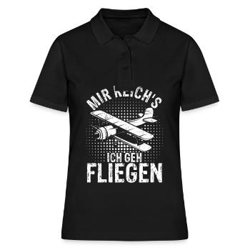 Helikopter Hubschrauber Spruch Abheben Flugzeug He - Frauen Polo Shirt - Schwarz - Vorne - Ailine (174cm)