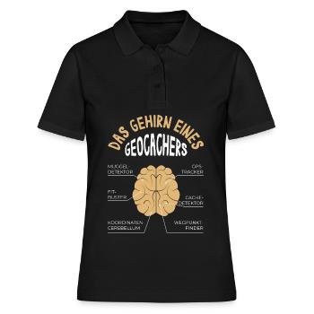 Geochcacher Geocaching Natur Hobby Fan Geschenk - Frauen Polo Shirt - Schwarz - Vorne - Ailine (174cm)