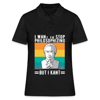 Cadeau de conférencier en études de philosophie Immanuel Kant - Polo Femme - noir - Devant - Ailine (174cm)