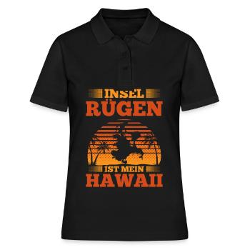 Insel Rügen Ist Mein Hawaii Urlaub Auf Rügen - Frauen Polo Shirt - Schwarz - Vorne - Ailine (174cm)