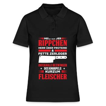 Meister Der Rippchen Herr Über Proteine & Fette - Frauen Polo Shirt - Schwarz - Vorne - Ailine (174cm)