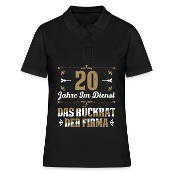 20 Jahre Im Dienst Das Rückrat Der Firma - Frauen Polo Shirt - Schwarz - Vorne - Ailine (174cm)