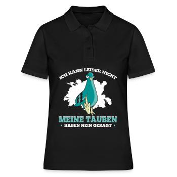 Ich Kann Lieder Nicht Meine Tauben Haben Nein Gesa - Frauen Polo Shirt - Schwarz - Vorne - Ailine (174cm)