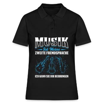 Musik Ist Meine Zweite Fremdsprache Ich Kann Sie D - Frauen Polo Shirt - Schwarz - Vorne - Ailine (174cm)