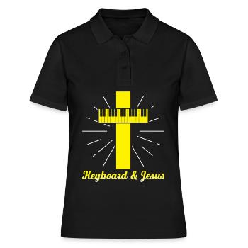 Clavier & Cadeau Jésus - Polo Femme - noir - Devant - Ailine (174cm)