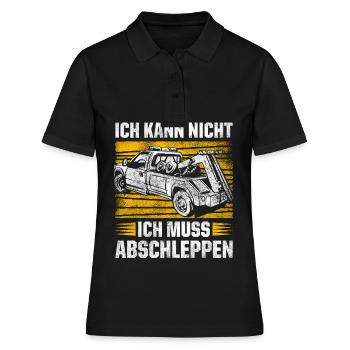 Ich Kann Nicht Ich Muss Abschleppen Geschenk - Frauen Polo Shirt - Schwarz - Vorne - Ailine (174cm)