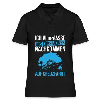 Ich Verprasse Das Erbe Meiner Nachkommen Auf Kreuz - Frauen Polo Shirt - Schwarz - Vorne - Ailine (174cm)