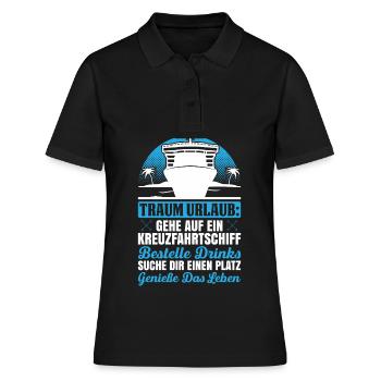 Traum Urlaub: Gehe Auf Ein Kreuzfahrtschiff - Frauen Polo Shirt - Schwarz - Vorne - Ailine (174cm)