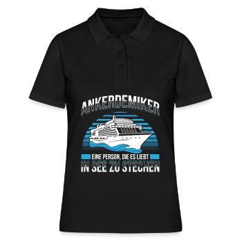 Ankerdemiker Person Die Es Liebt In See Zu Stechen - Frauen Polo Shirt - Schwarz - Vorne - Ailine (174cm)