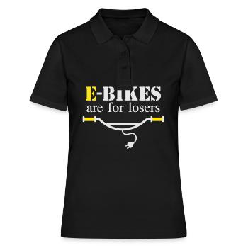 Les vélos électriques sont pour les perdants - Polo Femme - noir - Devant - Ailine (174cm)
