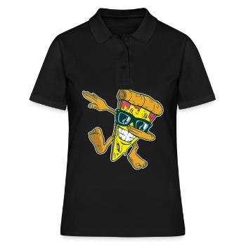 Pizza pizza maker manger pizza drôle de pizza - Polo Femme - noir - Devant - Ailine (174cm)